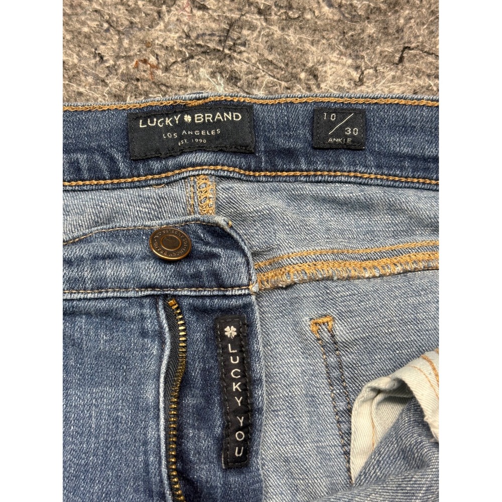 Lucky Brand Mid Rise Sweet Straight Ankle Jeans Blue 10/30 7W12559 - Picture 8 of 14